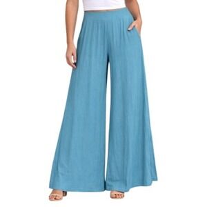 Fashion Nova Women's Aqua Blue Wide Leg Palazzo Pants Plus Size 2X